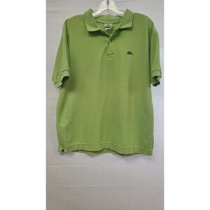 Lacoste Live Mens Sz 5 Short Sleeve Green Polo Golf Shirt Cotton EUC